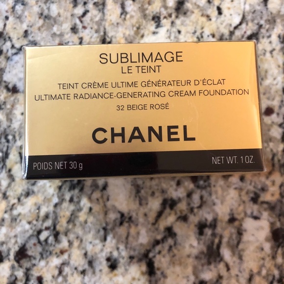 BNIB Sealed CHANEL Sublimage Le Teint 32 Beige Rose Cream Foundation & Brush
